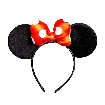 Image of Peers Hardy Disney Minnie Mouse Red, Black &amp; White Polka Dot Bow Headband V700050L.PH,One Size