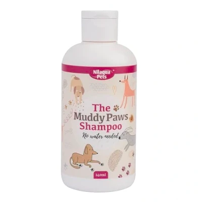 Image of Nilaqua Pets muddy paws Dog No Rinse Shampoo 240ml Watermelon Fragrance Soft and Kind Deep Cleansing Towel Off Pet Bursting Foaming action for spot cleaning