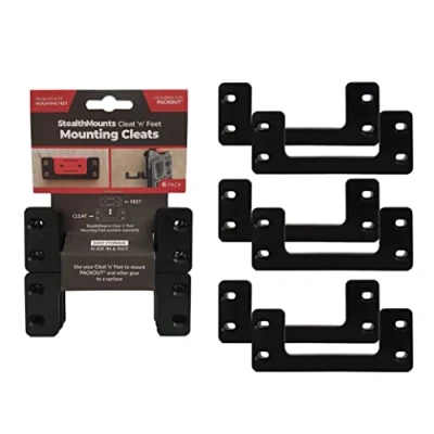 Image of StealthMounts Packout Mounting Cleats (6 Pack) Tool Box Storage System Mount Anywhere Compatible with Milwaukee (Black)