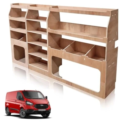 Image of Van Racking fits Ford Transit Custom L1 (Short Wheelbase) Plywood Easy Self Assemble Tool Storage Shelving Fitting Fixtures Included (Driver Side)