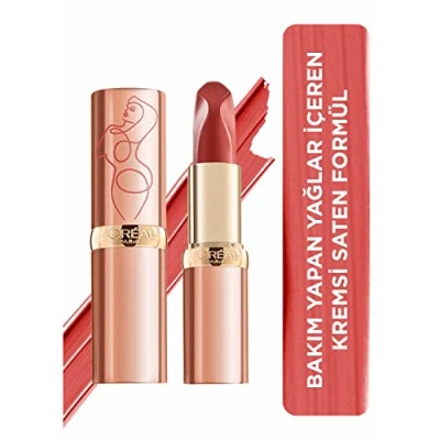 Image of L&#039;Oréal Paris Color Riche Satin Smooth Lipstick, Moisturising Pure Pigment Lip Colour, With Omega 3 &amp; Vitamin E, 176 Irreverent