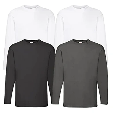 Image of Fruit of the Loom Men&#039;s Valueweight Long Sleeve Sports Top, M