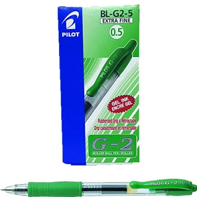 Image of Pilot 40101204 G205 Retractable Gel Rollerball 0.5 mm Tip (Box of 12) Green