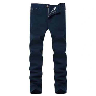 Image of WULFUL Men&#039;s Slim Fit Skinny Stretch Comfy Jeans Denim Pants, Navy Blue, 33W x 32L