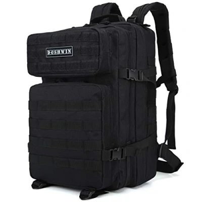 Image of Doshwin 40L Military Backpack Tactical Army Assault Pack Molle Camo Rucksack for Camping Trekking Travel Hiking (Black)