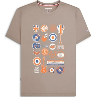 Image of Lambretta Mens Music Icon Short Sleeve Graphic T Shirt Mod Cinder 4XL