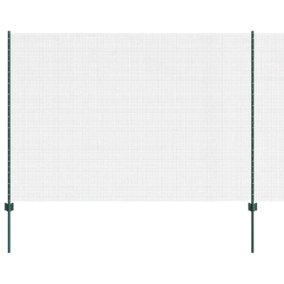 Image of vidaXL Welded Wire Fence with 22 U Posts Green 1.5x50 m Steel
