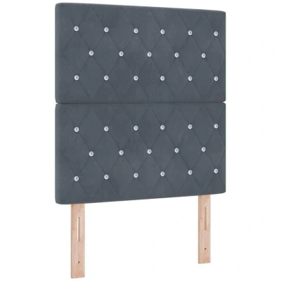 Image of vidaXL Headboard Crystal Button Tufted Dark Grey 80 cm Velvet