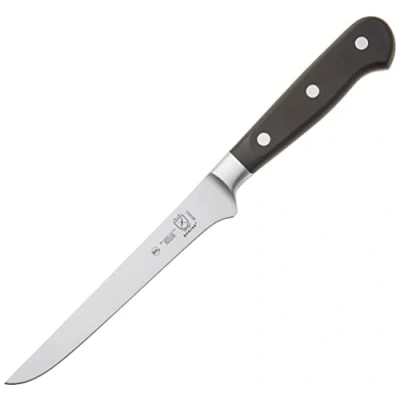 Image of Mercer Culinary 6 Inch Boning Knife Stiff, Stainless Steel, 25x10x3 cm, Black