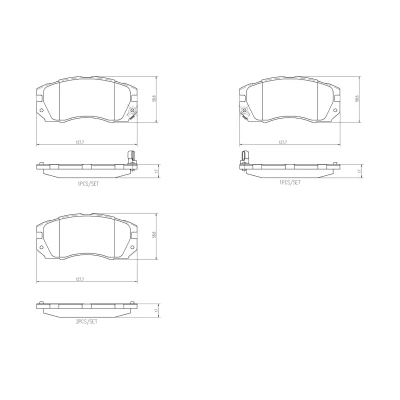 Image of 26296AA040, 26296AA041, 26296AA180, 26296AA181, 26296AA182 Brake pad set BREMBO P 78 007 with acoustic wear warning without accessories