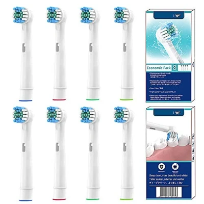 Image of YanBan 8 pcs Replacement Brush Heads for Oral B, Refills Toothbrush B Electric Toothbrush, Soft Bristles Gentle Deep Cleaning to Remove Stains, with Package