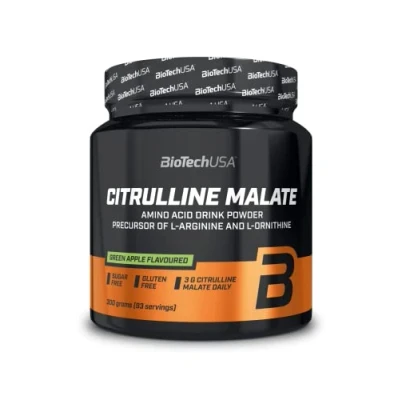 Image of BioTechUSA Citrulline Malate Powder Essential Amino Acid for Athletes Sugar Free Gluten 300 g Green Apple