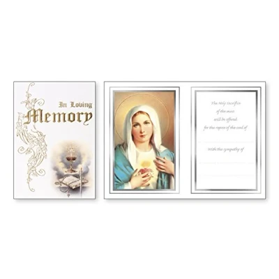 Image of IN LOVING MEMORY Deluxe Catholic Mass Card 2182
