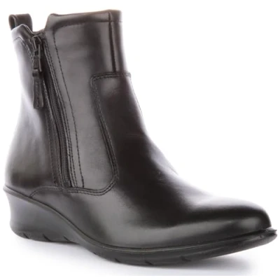 Image of Felicia Full Grain Leather Women&#039;s Zip Up Ankle Boots