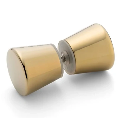 Image of ShowerPart Cone Shaped Shower Door Handle/Knob L050G, Handle Screw Diameter 5.8mm, Suits Glass Thickness 5mm 10mm, Gold Effect Solid Zinc Alloy, Replacement Parts, 1x