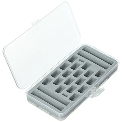 Image of Clover Tatting Shuttles with Coil/VE3 Haberdashery Storage Box/Parts Bin Grey, 21 x 11 3.2 cm, cm