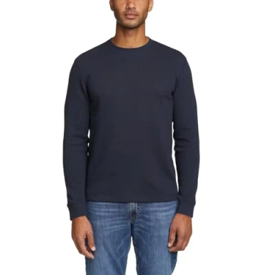 Image of Eddie Bauer Thermal Crew Neck Long Sleeve Shirt (US, Alpha, Medium, Regular, Blue)