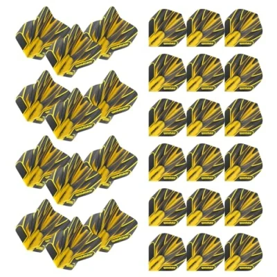 Image of WINMAU Prism Alpha Black &amp; Yellow dart flights 10 sets per pack (30 in total)