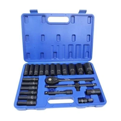 Image of US PRO Tools 22pc 1/2&quot; DR Deep Impact Socket Set 8 32mm 6 Point 3986