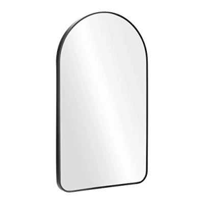 Image of Navaris Arched Wall Mirror Black Arch Framed 45 x 80 cm Mounted with Aluminium Alloy Frame for Living Room Bathroom Hall
