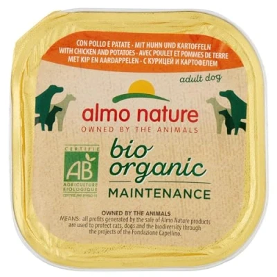 Image of almo nature Dog Food Daily Menu Bio with Chicken and Potatoes 300g, Pack of 9, transparent