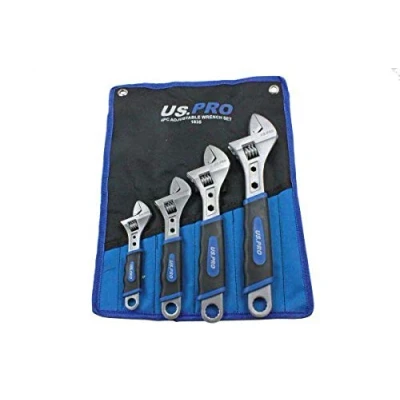 Image of US PRO Tools 4pc Adjustable Wrench/Shifting Spanner Set 6&quot; 8&quot; 10&quot; 12&quot; 1835