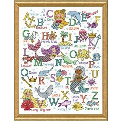 Image of Design Works Crafts, Mermaid ABC Counted Cross Stitch Kit