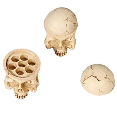 Image of Tattoo Ink Cup Holder,New Star 7 Holes Hard Skull Resin Cap Holder Stand For Supplies Permanent Makeup Kit Accessory