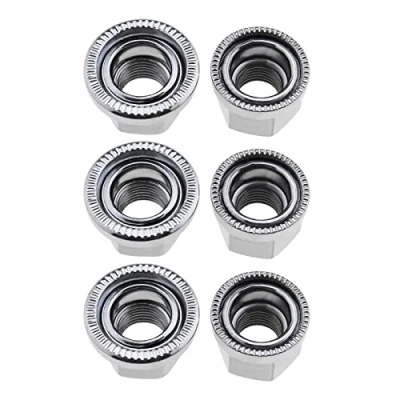 Image of OTOTEC 6Pcs M9 Wheel Nuts M10 Axle Bicycle Replacement Hub Large Flange Nut Accessories for Silver