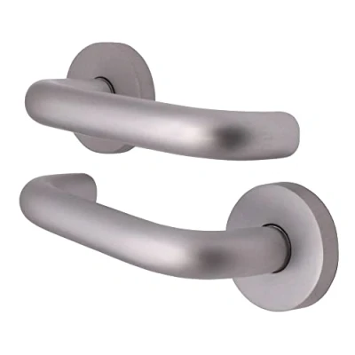 Image of EAI Return to Door Lever on Rose Aluminium 19 x 52mm