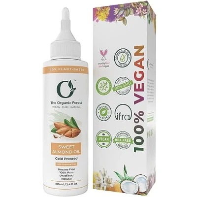 Image of Sweet Almond Oil for Hair, Skin &amp; Massage 100% Pure, Cold Pressed Natural Moisturizing Softening Ideal as a Body After Shower, Face Aceite de almendra, Dry