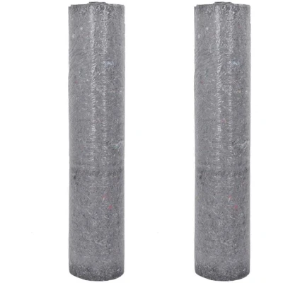 Image of vidaxl Painter Fleece 2 pcs Grey Non Slip Protection Cover for Floors/Furniture 220 g/m² 2532x100 cm