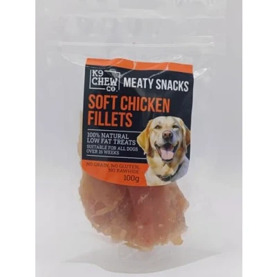 Image of *NEW* Meaty Snacks Soft Chicken Fillet Strips 100g 100% Natural Low Fat Dog Treats and Training Aid