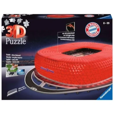 Image of Ravensburger 12530 Puzzle 3D 216 pièces Stade Allianz Arena illuminé National Soccer Club Night, Other