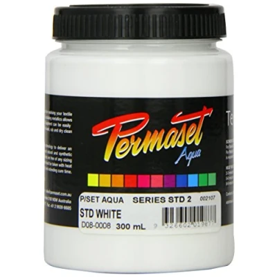 Image of Permaset Aqua 300ml Fabric Printing Ink Standard White