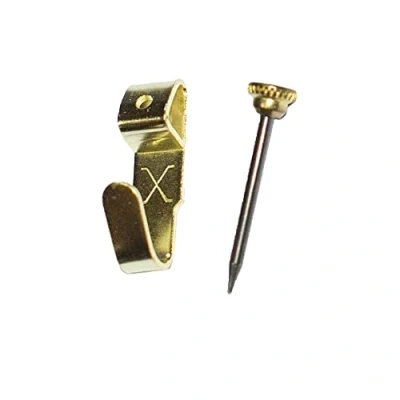 Image of X Picture Hooks No.2 Brass Plated 4 Pack Blister 12824