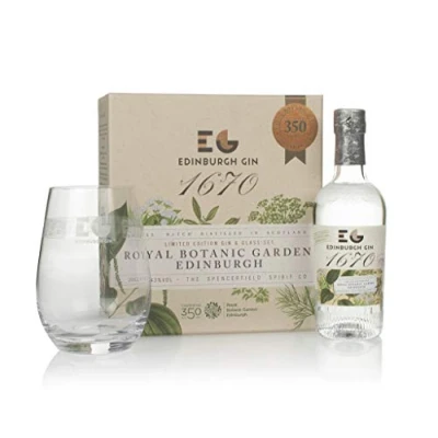 Image of Edinburgh Gin 1670 20cl and Glass gift pack
