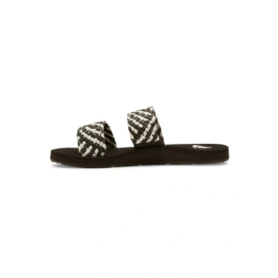 Image of Roxy Porto Slide Mules, Women&#039;s, Size: 3, Black white Textile