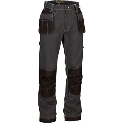 Image of Mens Work Trousers Multi Pocket Trade Extreme Pro Pants Triple Stitched Workwear Adults (40R, Grey/Black)
