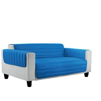 Image of Elegant Quilted Sofa Cover Doubleface, Light Grey/Royal 3 Places, 100% microfiber,