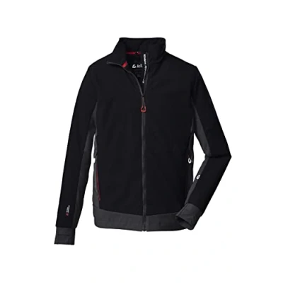 Image of Killtec Men&#039;s Kow 89 Mn Sftshll Softshell Jacket with Stand up Collar, Black, XXL