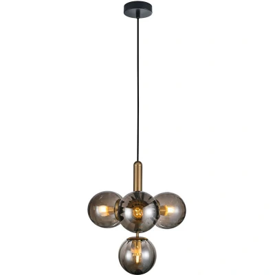 Image of Italux Lighting Ravena Modern 4 Light Globe Pendant Ceiling Light, E27 Led ITLPND 2324 4B Bro+Sg