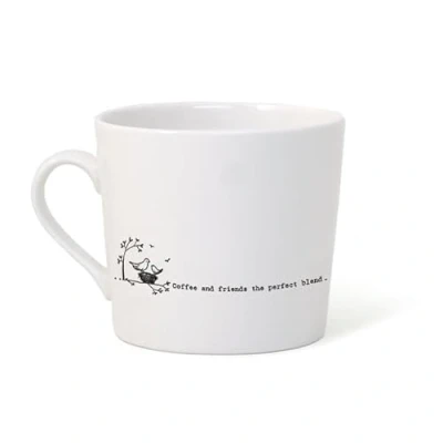 Image of East of India Porcelain Mug Wobbly Coffee and Friends The Perfect Blend