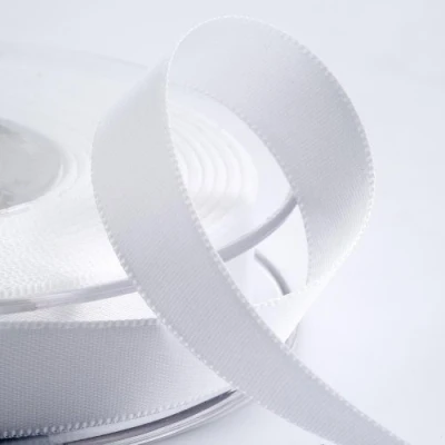 Image of Italian Options Satin Ribbon, 10mm Wide x 25 Metre Roll, White