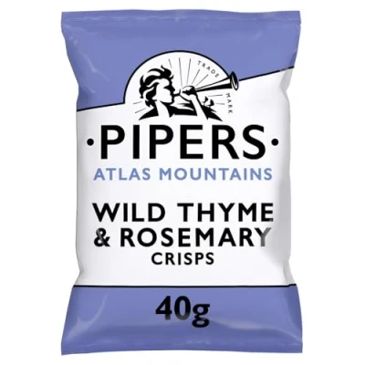 Image of Pipers Crisp Atlas Mountains Wild Thyme and Rosemary Crisps, 150 g