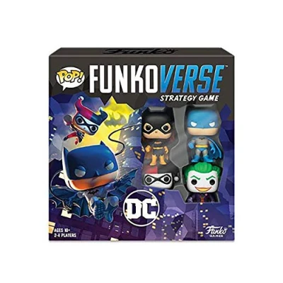 Image of Funko Games DC 100 Funkoverse (4 Character Pack) English Version Board Game CatWoman And Robin 3&#039;&#039; (7.6 Cm) POP! Light Strategy For Children &amp; Adults (Ages 10+) 2 4 Players