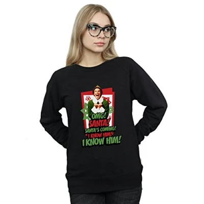 Image of Elf Women&#039;s OMG Santa Sweatshirt Large Black