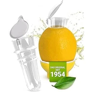 Image of Patent Safti juicer I The Original Spout for Lemons, Oranges etc. Easier than any lemon squeezer or (Yellow)