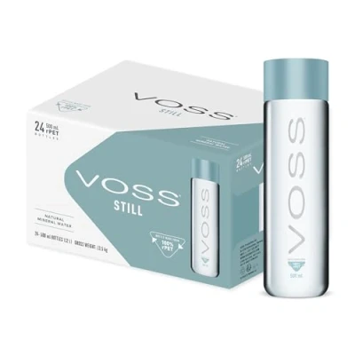 Image of VOSS UK Artesian Still Water, Natural, Pure PET Water Bottles, Bulk Pack of 24 x 500 ml