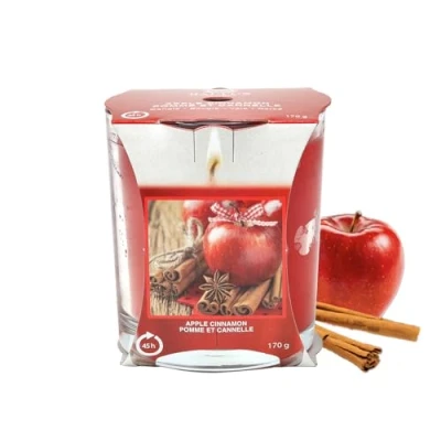 Image of Baltus Scented Candle Apple Cinnamon 170g Single Wick 45hrs Glass Jar Gift Idea